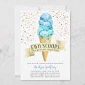 Twee dubbele pins Ice Cream Baby shower Kaart (Voorkant)