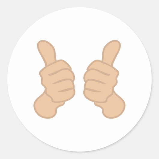 Twee duim omhoog ronde sticker (Voorkant)
