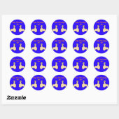 Twee duim omhoog ronde sticker (Vel)
