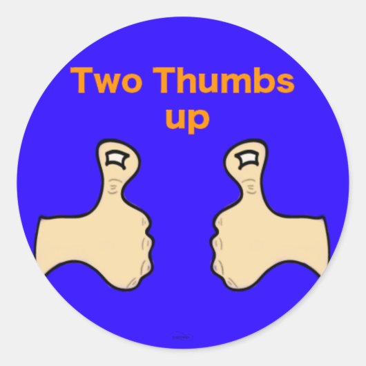 Twee duim omhoog ronde sticker (Voorkant)
