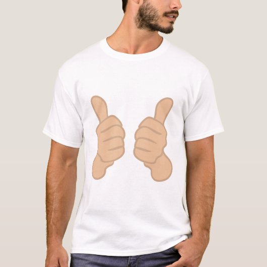 Twee duim omhoog t-shirt (Voorkant)