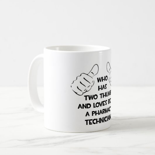 Twee duimen ... Farmaceutische technicus Koffiemok (Voorkant links)