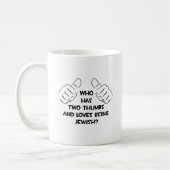 Twee duimen ... joods koffiemok (Links)