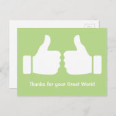 Twee duimen omhoog Bedankt voor je geweldige werk Briefkaart (Voorkant / Achterkant)