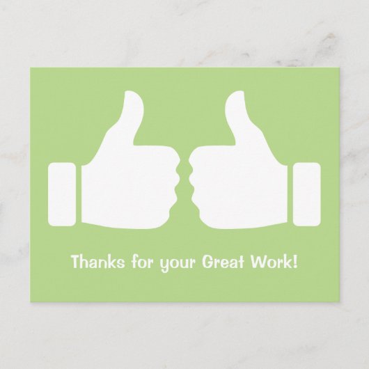 Twee duimen omhoog Bedankt voor je geweldige werk Briefkaart (Voorkant)