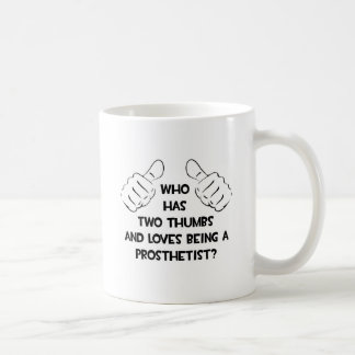 Twee duimen.. prothetisch koffiemok