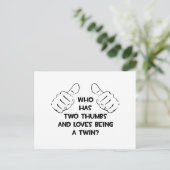 Twee duimen ... Twin Briefkaart (Staand voorkant)
