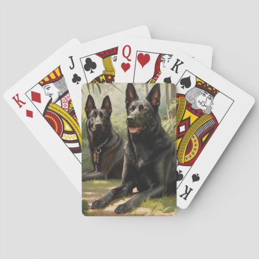 Twee Duitse herders Pokerkaarten (Achterkant)