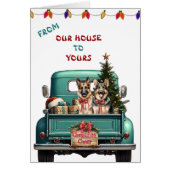 Twee Duitse Herdershonden Boerderij Truck Kerst Ka (Voorkant)