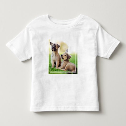 Twee Duitse Puppies Kinder Shirts (Voorkant)