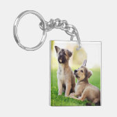 Twee Duitse Puppies Sleutelhanger (Voorkant Links)