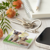 Twee Duitse Puppies Sleutelhanger (Voorkant Rechts)