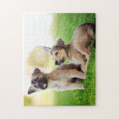 Twee Duitse Puppies van Shepherd Legpuzzel (Verticaal)