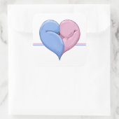 Twee duiven Een Hart Vierkante Sticker (Tas)