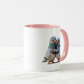 Twee duiven in een erg verliefd stel. mok (Voorkant rechts)