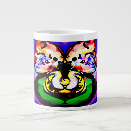Twee duiven lente grote koffiekop (Voorkant)
