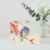 Twee duiven op de herfstafdeling van Ohara Koson Briefkaart (Staand voorkant)