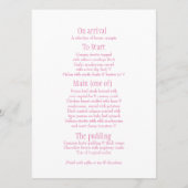 Twee duiven roze & wit bruiloft diner menu (Achterkant)