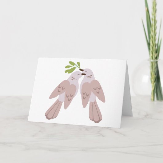 Twee Duiven van de Schildpad Feestdagen Kaart (Voorkant)