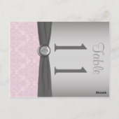 Twee dunne roze en grijze Damasertabel Briefkaart (Achterkant)