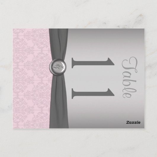 Twee dunne roze en grijze Damasertabel Briefkaart (Achterkant)