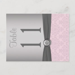 Twee dunne roze en grijze Damasertabel Briefkaart