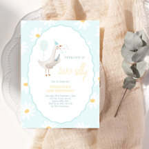 Twee Dwaze Gans Daisy Meisje 2e Verjaardagsuitnodi