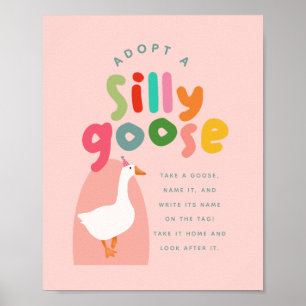 Twee Dwaze Gans Verjaardags Adoptie Station Poster