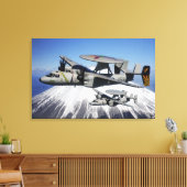 Twee E-2C Hawkeyes voeren een vlucht uit Canvas Afdruk (Insitu (Woonkamer))