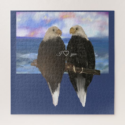 Twee Eagles &Personalized de Sjabloon van de Tekst Legpuzzel (Verticaal)