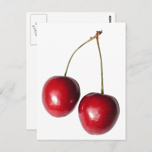 twee echte kersen briefkaart (Voorkant / Achterkant)