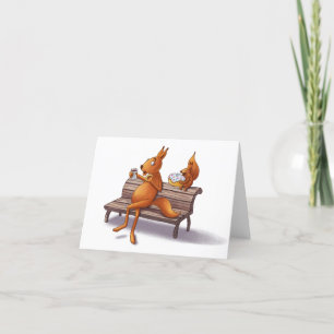 Twee eekhoorns feestdagen kaart