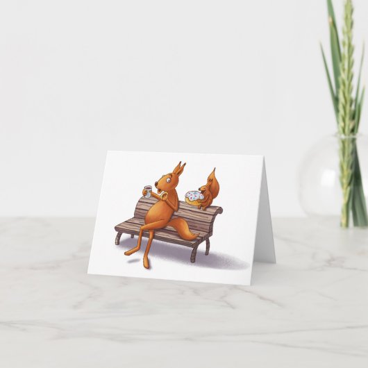 Twee eekhoorns feestdagen kaart (Voorkant)
