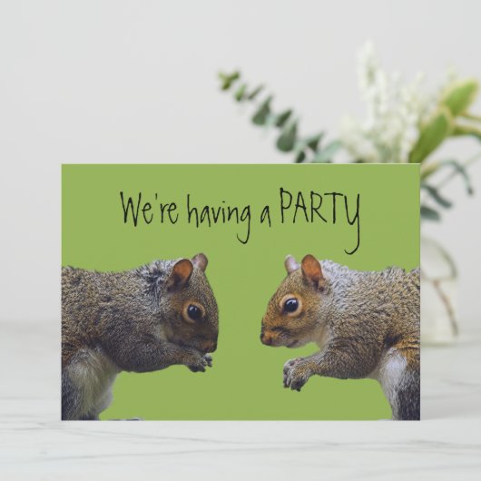 Twee eekhoorns kaart (Staand voorkant)