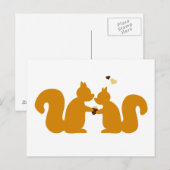 Twee eekhoorns verliefd briefkaart (Voorkant / Achterkant)