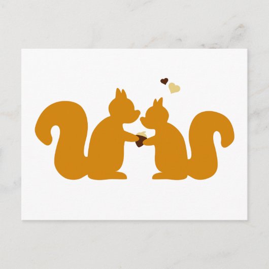 Twee eekhoorns verliefd briefkaart (Voorkant)