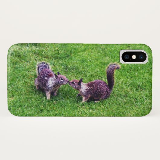 Twee eekhoorns zoenen Case-Mate iPhone case (Achterkant (horizontaal))