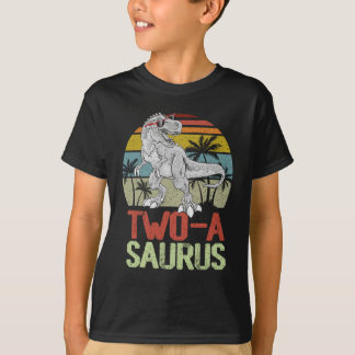 Twee een Saurus Birthday T Rex Dino 2nd Dinosaur T-shirt