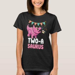 Twee Een Saurus Dinosaur Leuke Kiddo Triceratops 1 T-shirt