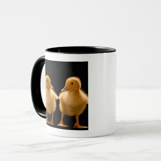 Twee eenden die elkaar bekijken mok (Voorkant links)