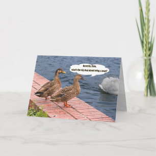 Twee eenden en een Swan Tail Card Kaart