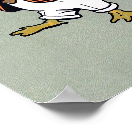 Twee eenden met gestreepte jassen en tennisrackets poster (Hoek)