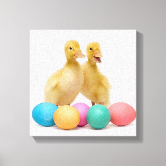 Twee eenden met paaseieren canvas afdruk (Voorkant)