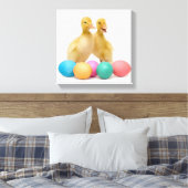 Twee eenden met paaseieren canvas afdruk (Insitu (Slaapkamer))