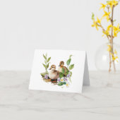 Twee eendjes met bloemen BLANK Kaart (Gele Bloem)