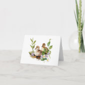 Twee eendjes met bloemen BLANK Kaart (Voorkant)