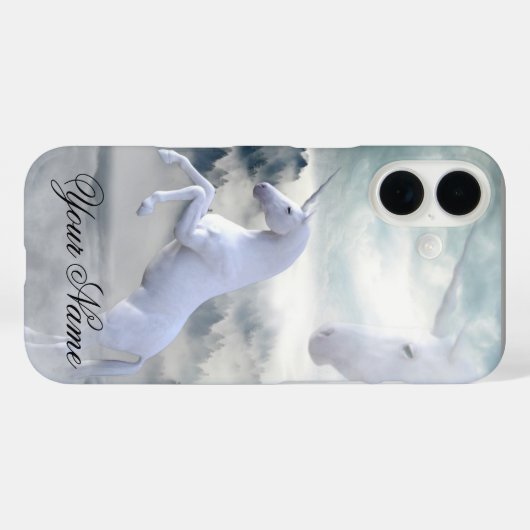 Twee eenhoorns Apple iPhone 16 Hoesje (Achterkant (horizontaal))