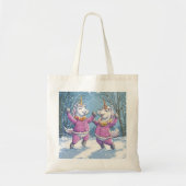 Twee eenhoorns in een sneeuwoutfit tote bag (Voorkant)