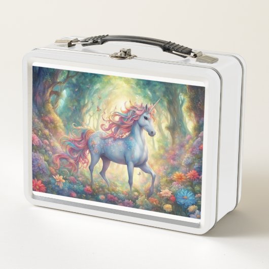 Twee eenhoorns metalen lunchbox (Voorkant)