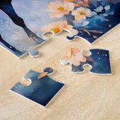 Twee eenhoorns samen onder de sterrenhemel legpuzzel (Zijkant)